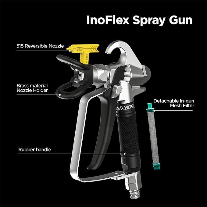 InoKraft Paint Spray Gun with 515 Reversible Spray Tip for MaXspray M1/M3 Sprayer