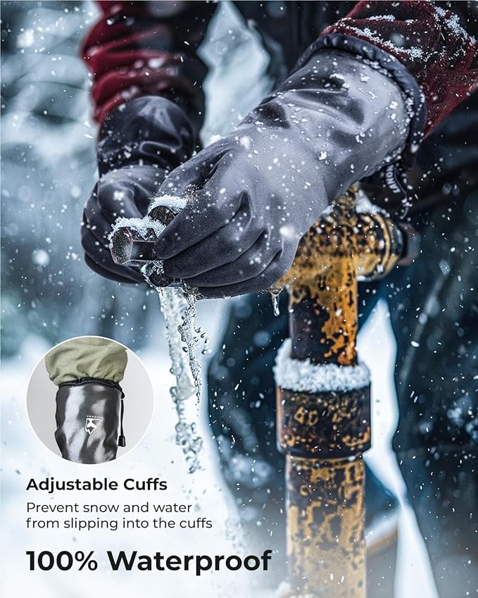 Balaena Waterproof Winter Gloves with Grip for Light Duty Works & Outdoors