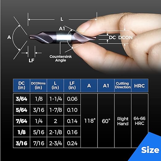 toolant Center Drill Bit Set, TiAlN Coated Cobalt M35 HSS Centering Drill Bit