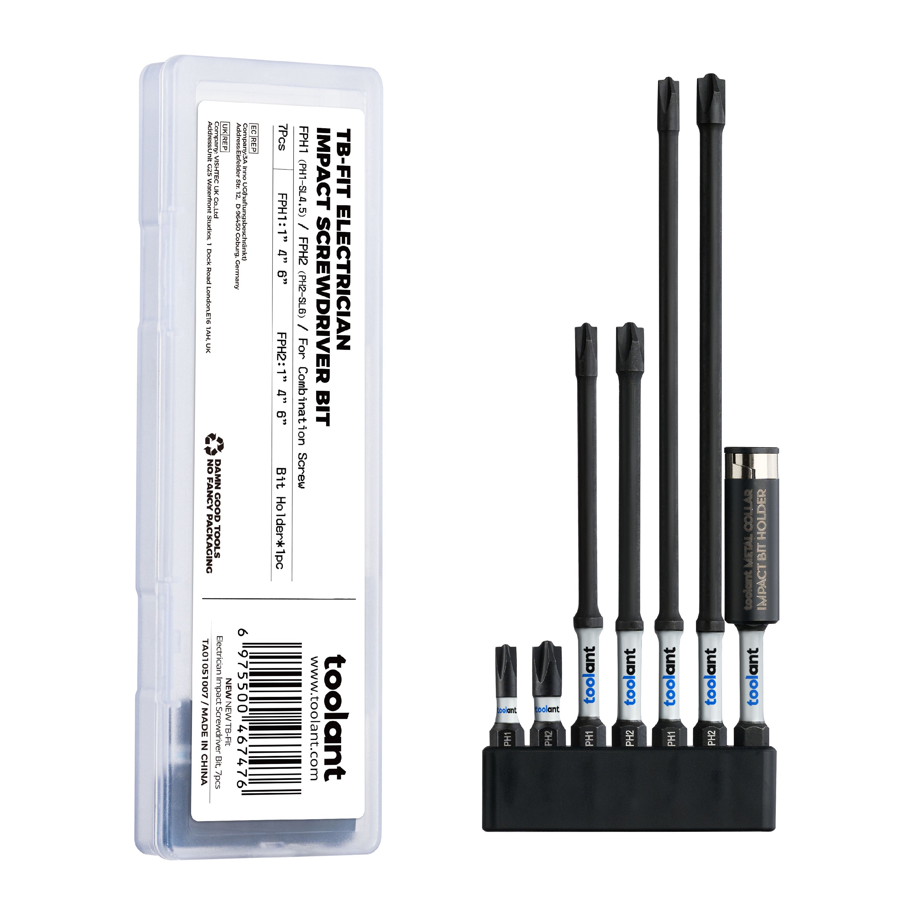 TB-Fit Electrician Impact Screwdriver Bit CNC Machined Tips with Magnetism