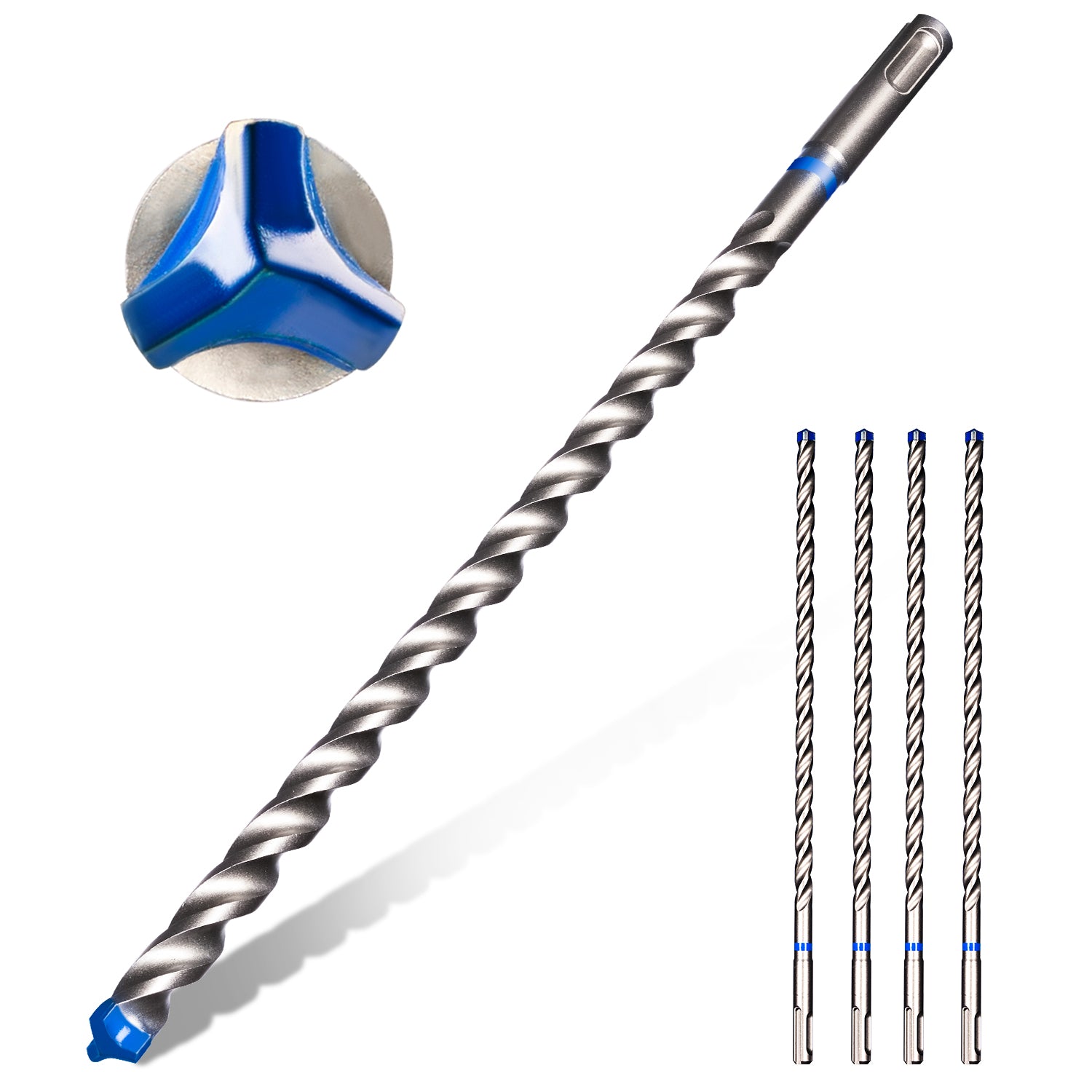 SDS Plus Rotary Hammer Drill Bits with Carbide-Tip for Bricks, Blocks