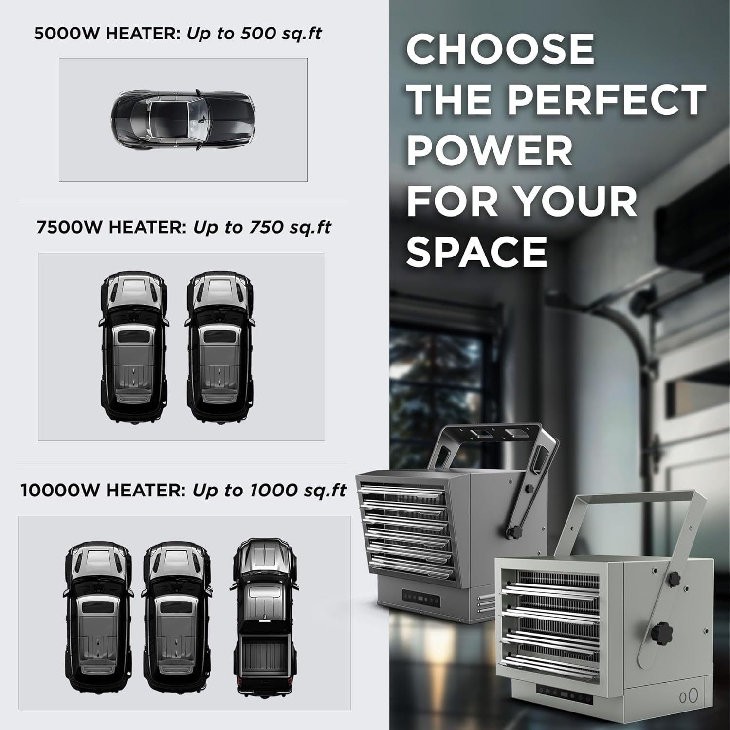 InoKraft MAXHEAT Electric Garage Heater with Remote, 240V Hardwired