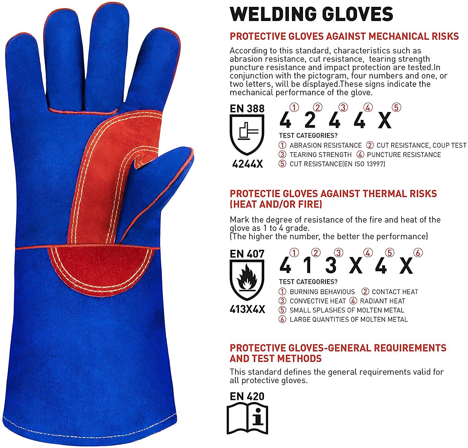 OriStout Welding Gloves, 1472℉ Heat Resistant, Excellent Wear Resistance