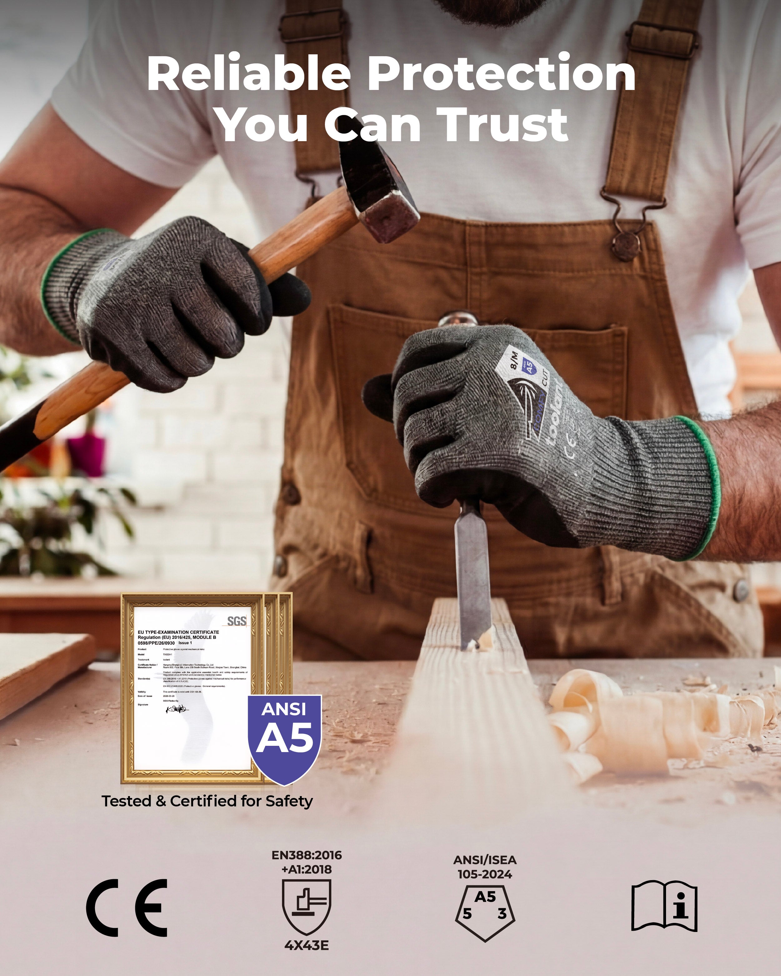 ComfyCut ANSI A5 Cut Resistant Gloves