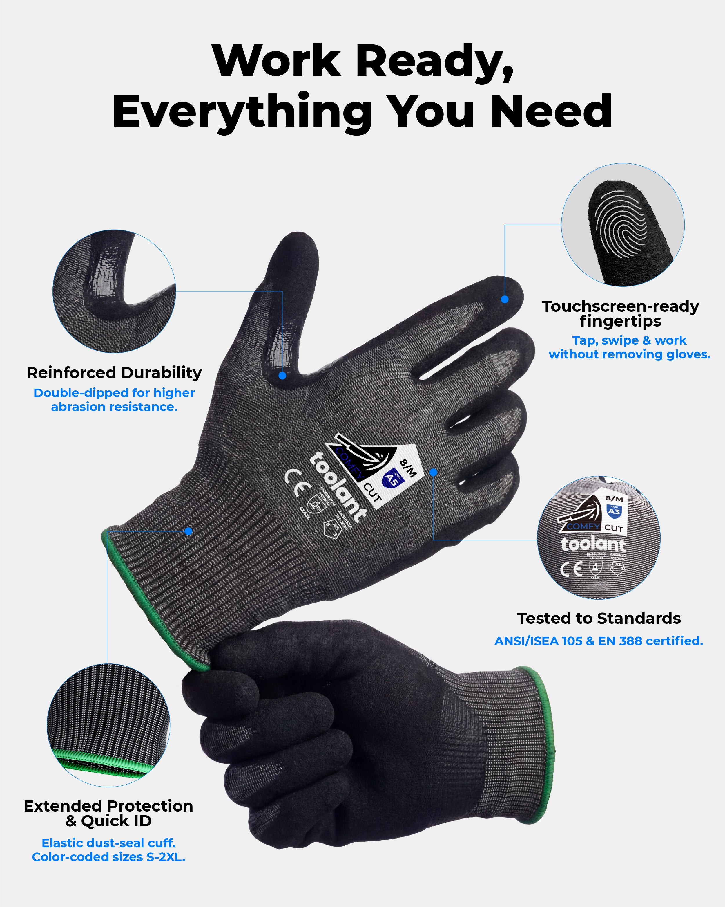 ComfyCut ANSI A5 Cut Resistant Gloves