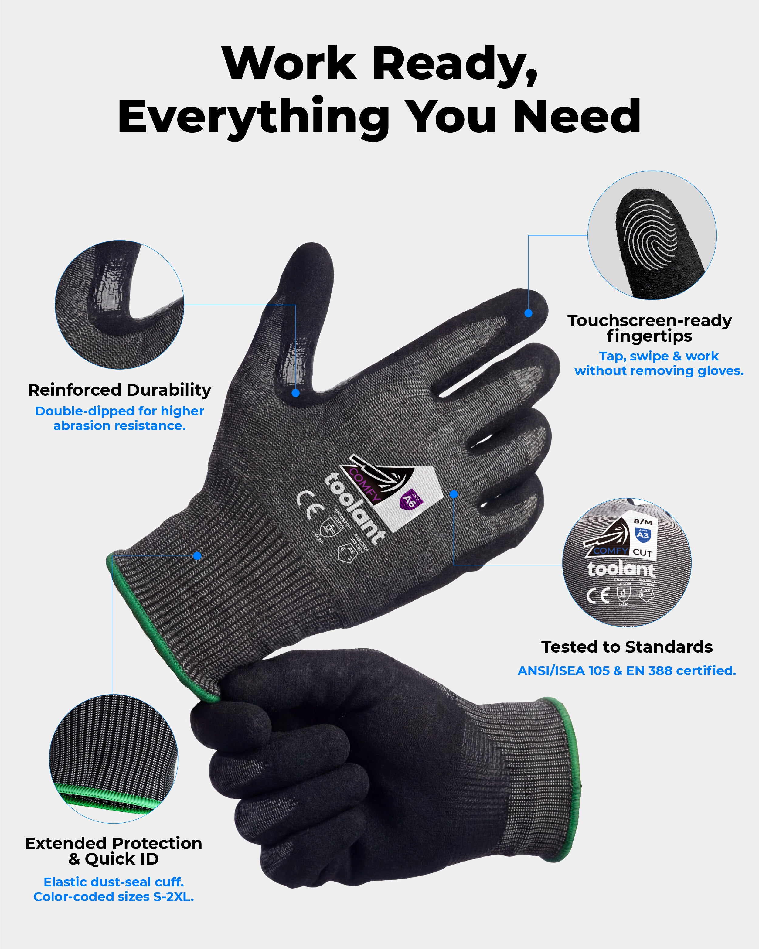 ComfyCut ANSI A6 Cut Resistant Gloves