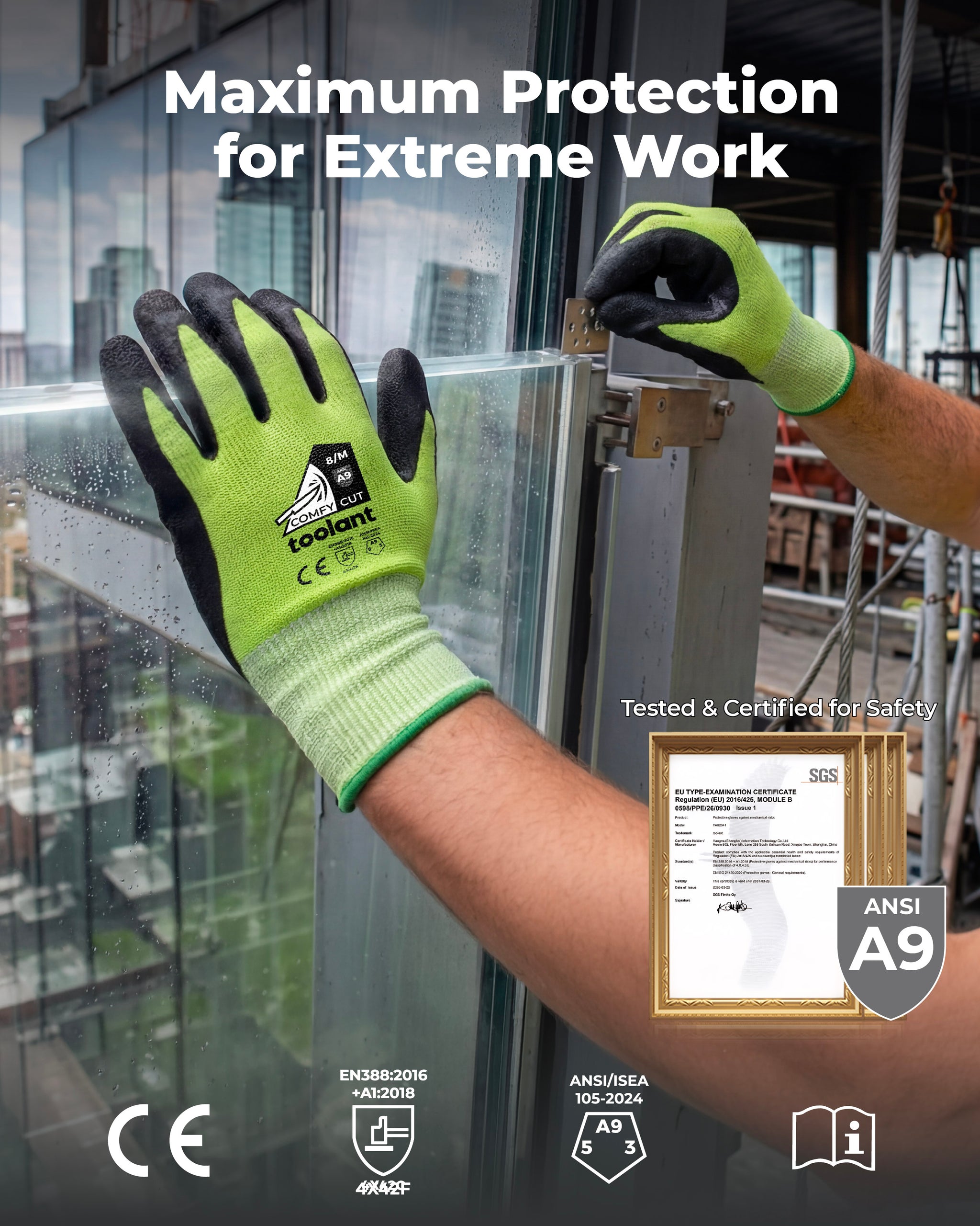 ComfyCut ANSI A9 Cut Resistant Gloves