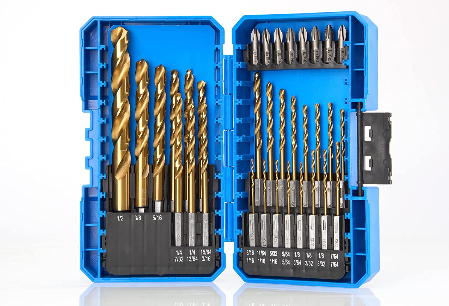 High Speed Steel Hex Shank Twist Drill Bits Set with Titanium Coating