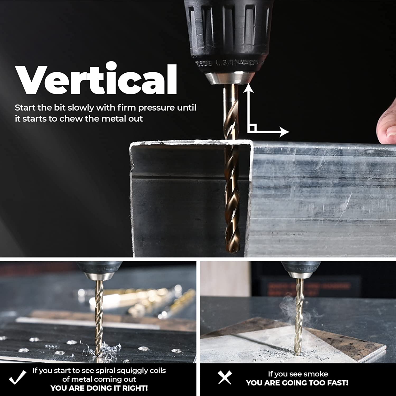 AugTouf M35 High-Speed Steel Tri-Tip Cobalt Drill Bits 5Pcs