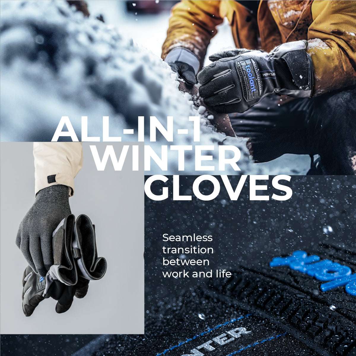  KANGLONGDA Waterproof Winter Work Gloves for Men and