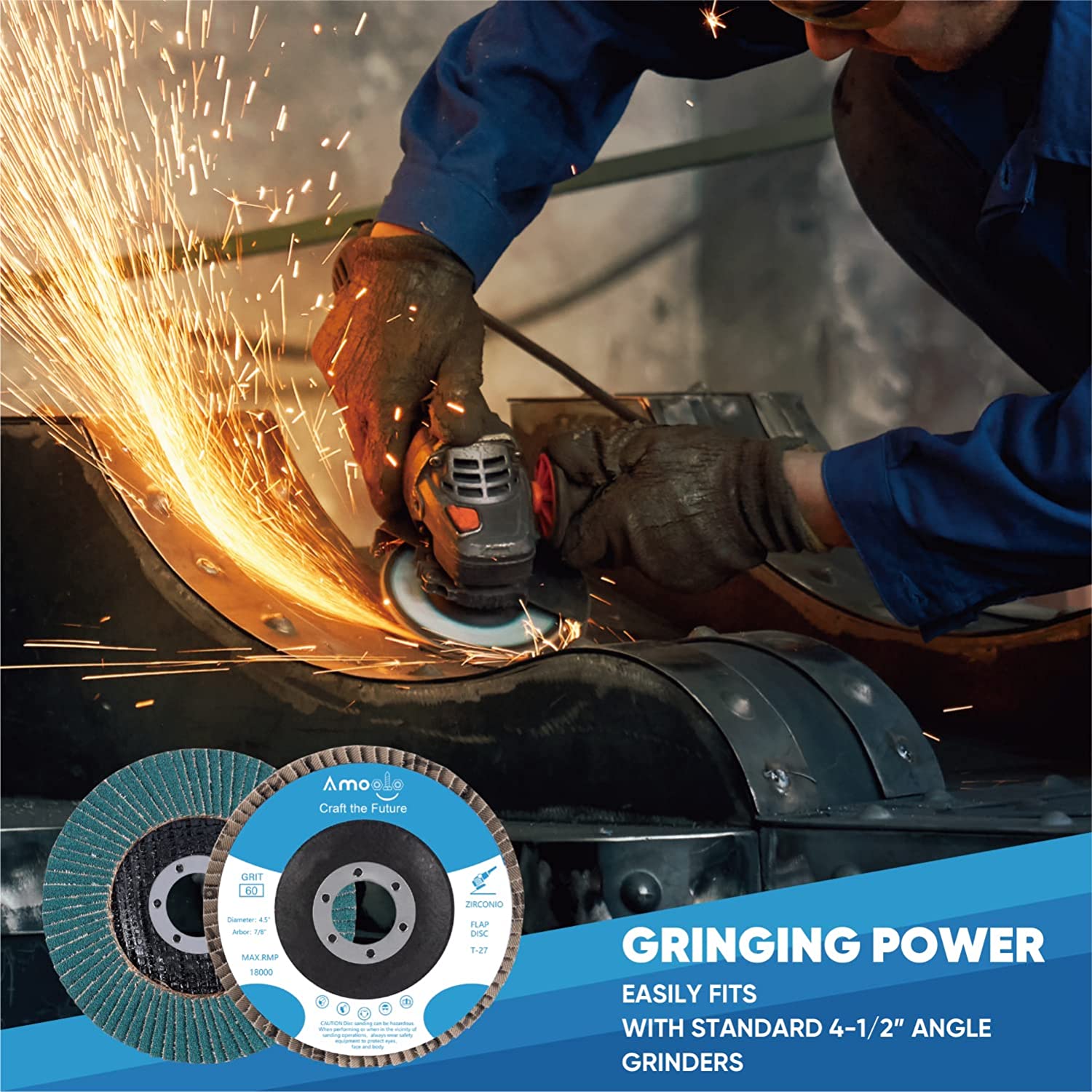 Zirconia Flap Disc, High Density Abrasive Grinding Discs for Metal/Wood Grinding, T27