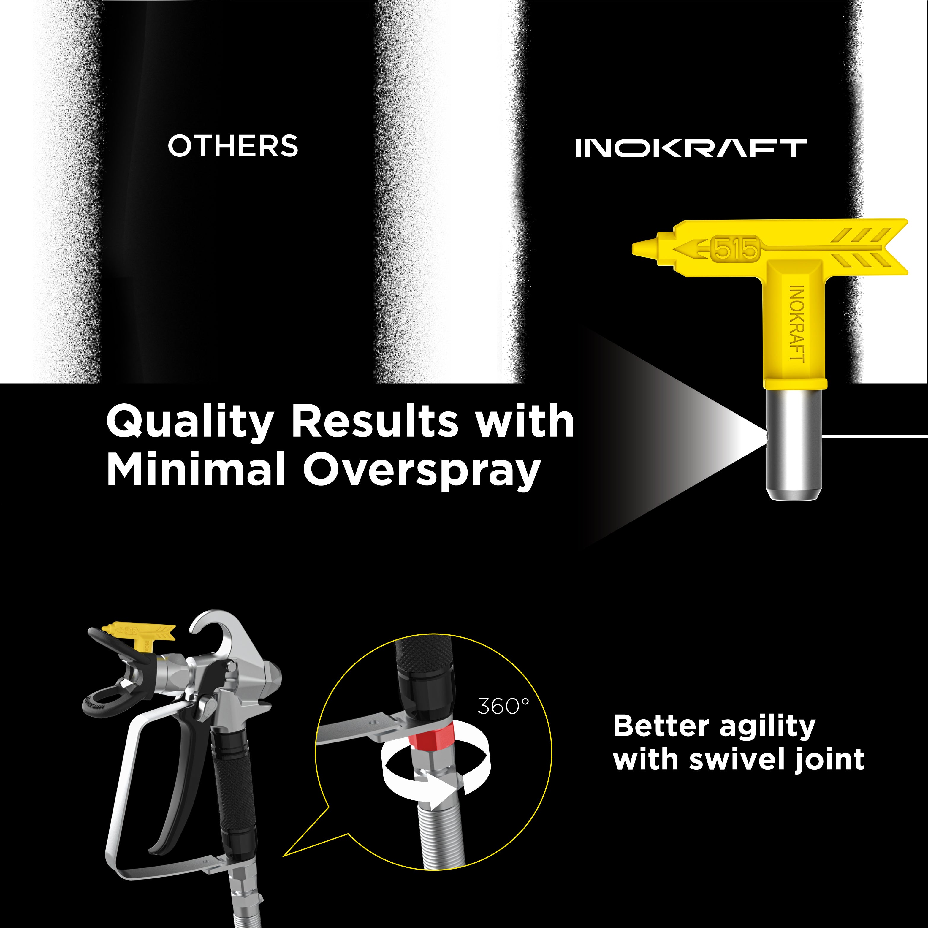 InoKraft MaXpray M1 Airless Paint Sprayer for Home Exterior & House Interior DIY Painting Projects