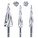 [Bulk Buy] 1/4" Hex Shank M2 HSS Four Spiral Flute Step Drill Bits for Metal, Wood, Plastic