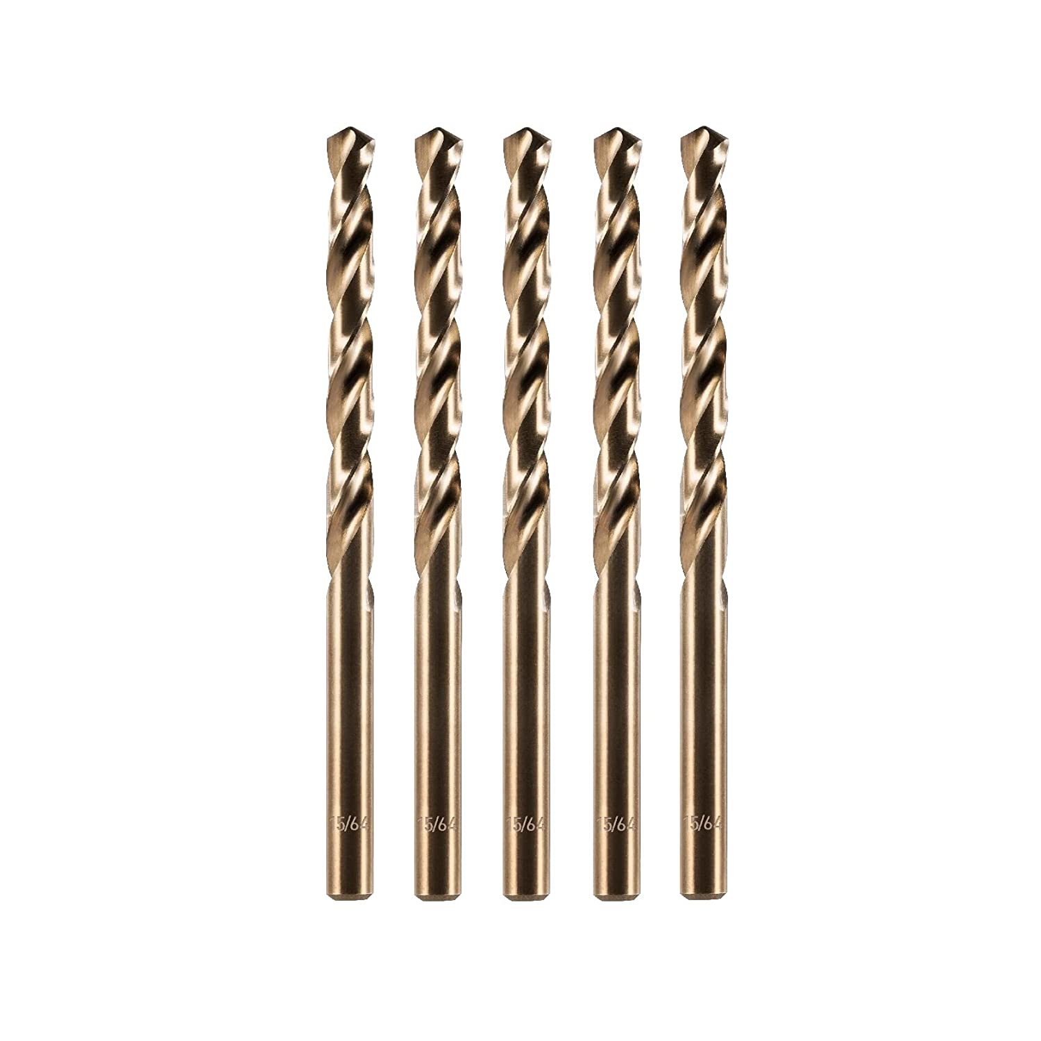 Cobalt Drill Bit Set, M35 High Speed Steel Metal Drill Bits Jobber Length for Hardened Metal