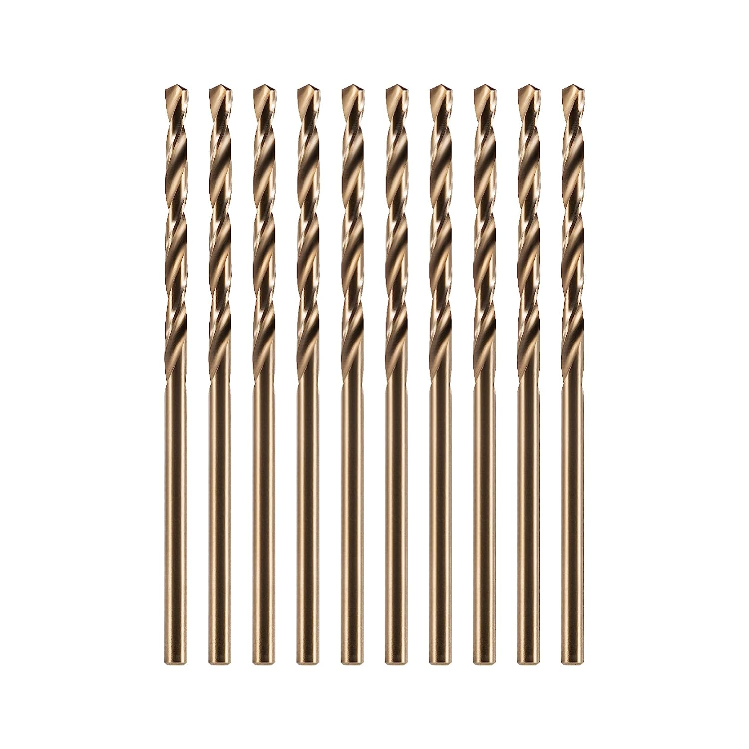 Cobalt Drill Bit Set, M35 High Speed Steel Metal Drill Bits Jobber Length for Hardened Metal
