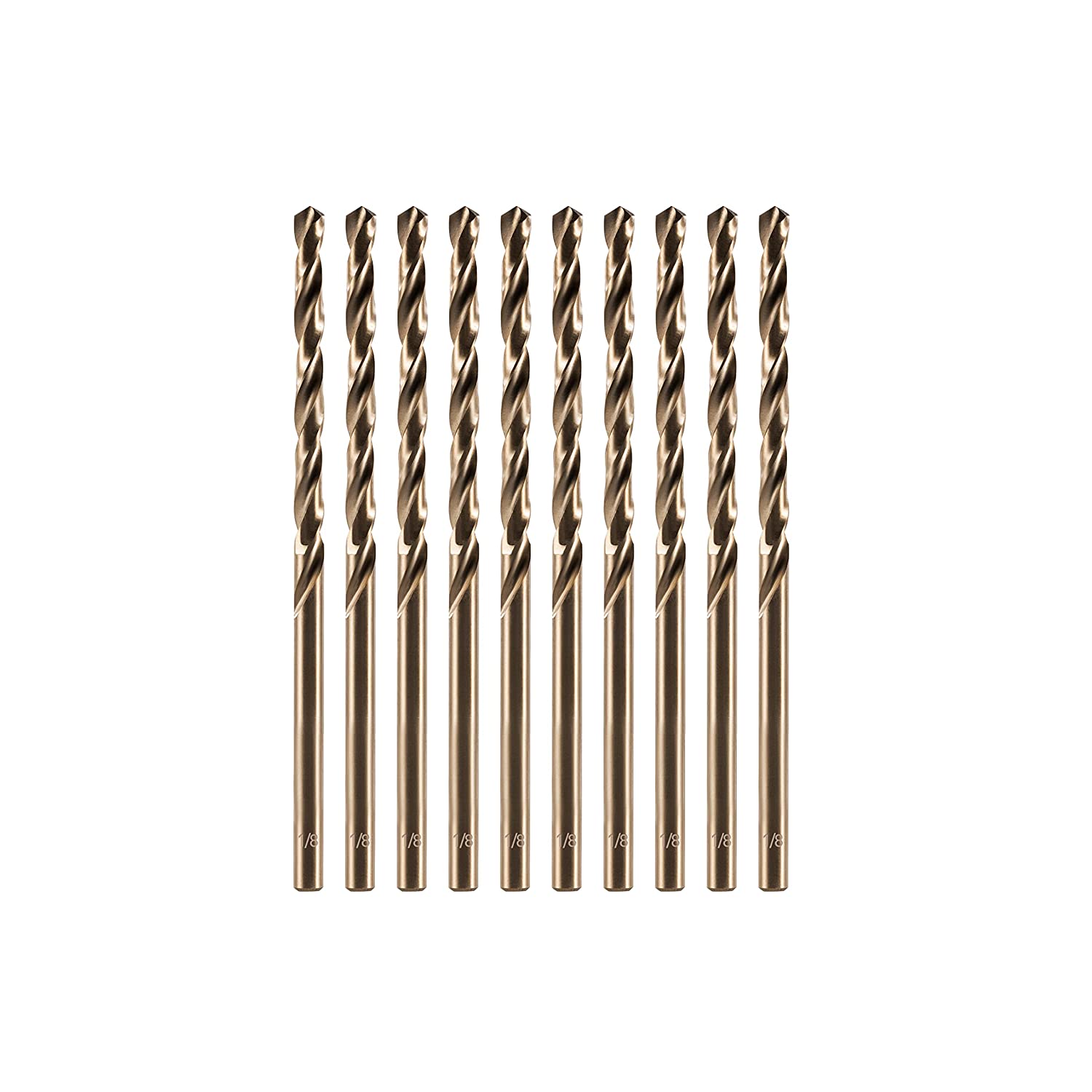 Cobalt Drill Bit Set, M35 High Speed Steel Metal Drill Bits Jobber Length for Hardened Metal