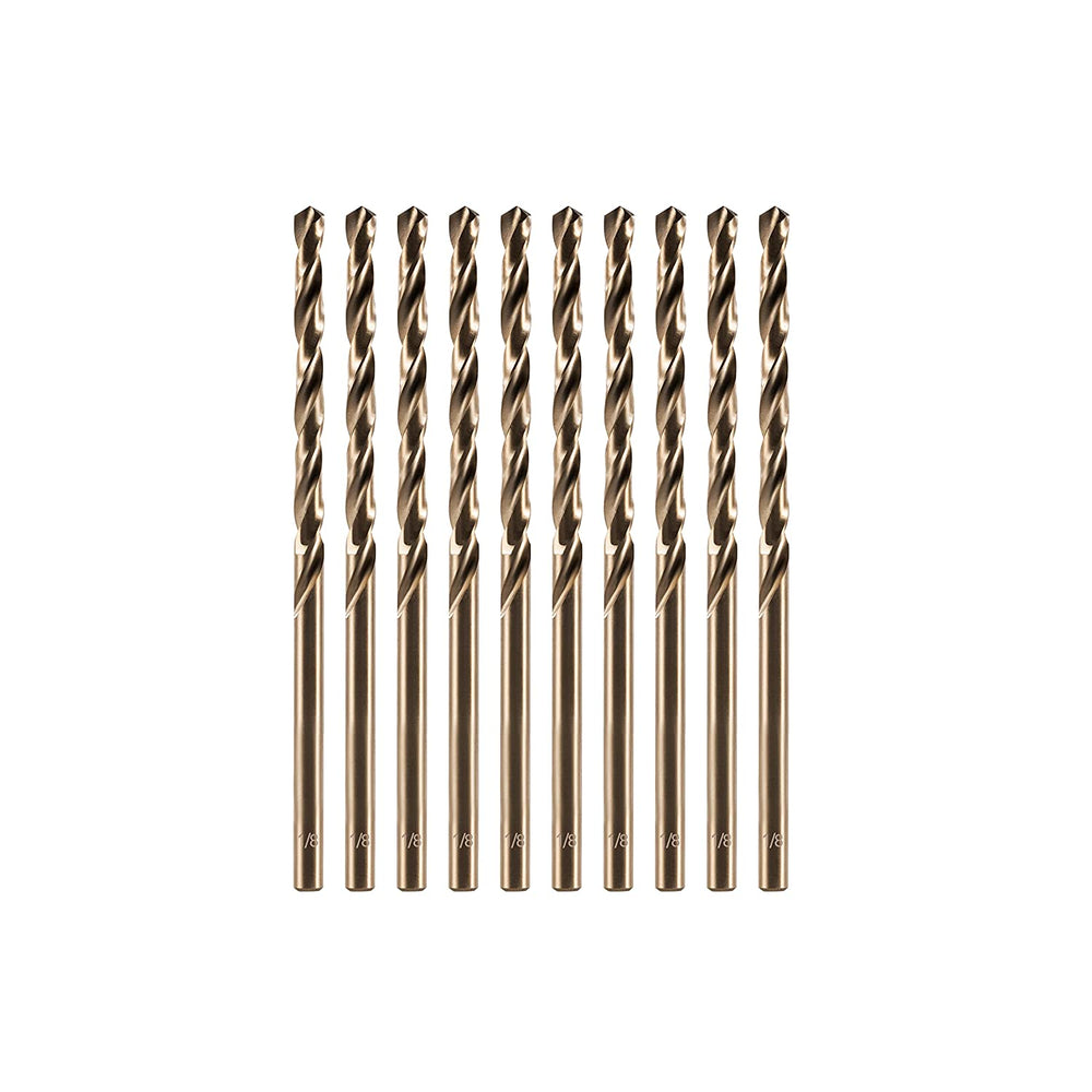 Cobalt Drill Bit Set, M35 High Speed Steel Metal Drill Bits Jobber Length for Hardened Metal