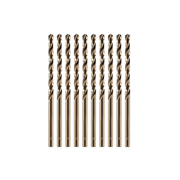 Cobalt Drill Bit Set, M35 High Speed Steel Metal Drill Bits Jobber Length for Hardened Metal
