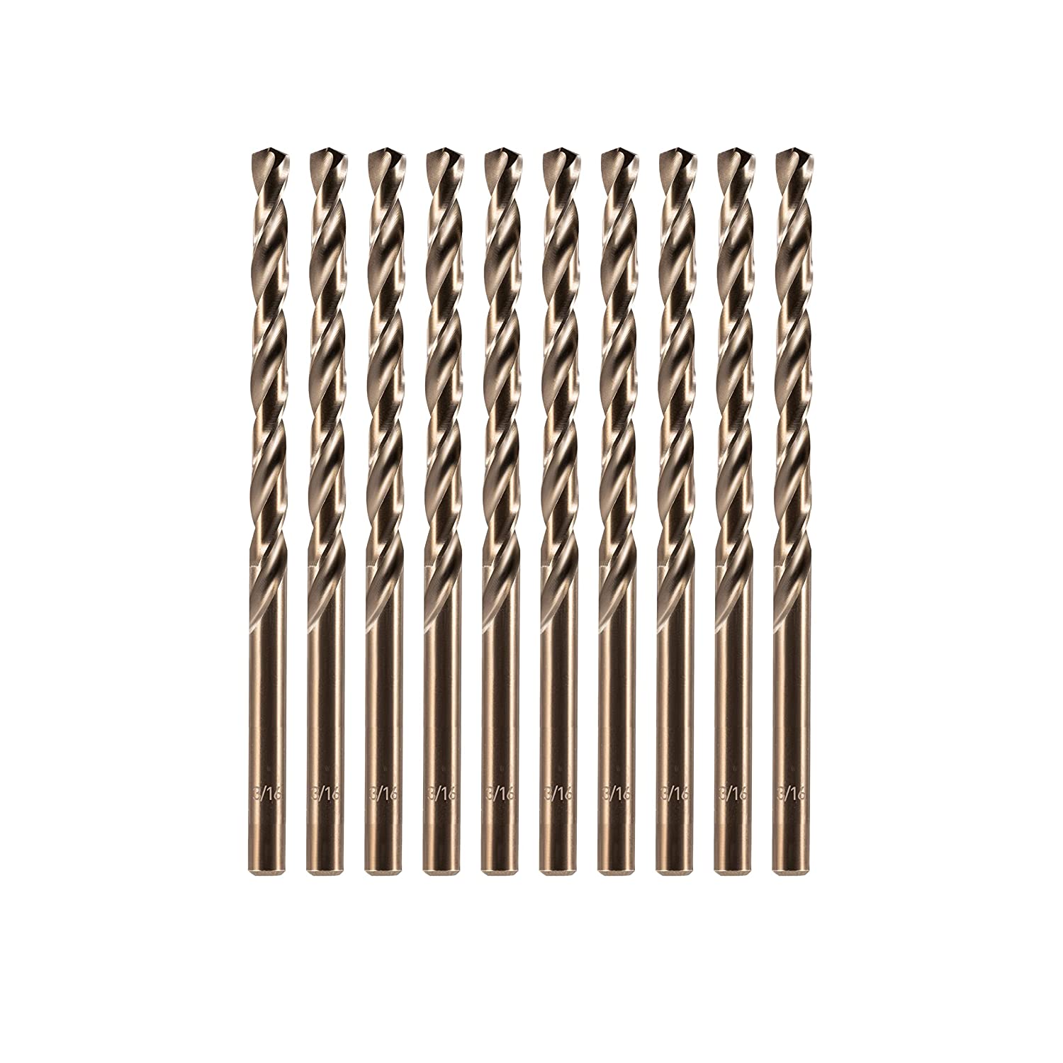 Cobalt Drill Bit Set, M35 High Speed Steel Metal Drill Bits Jobber Length for Hardened Metal