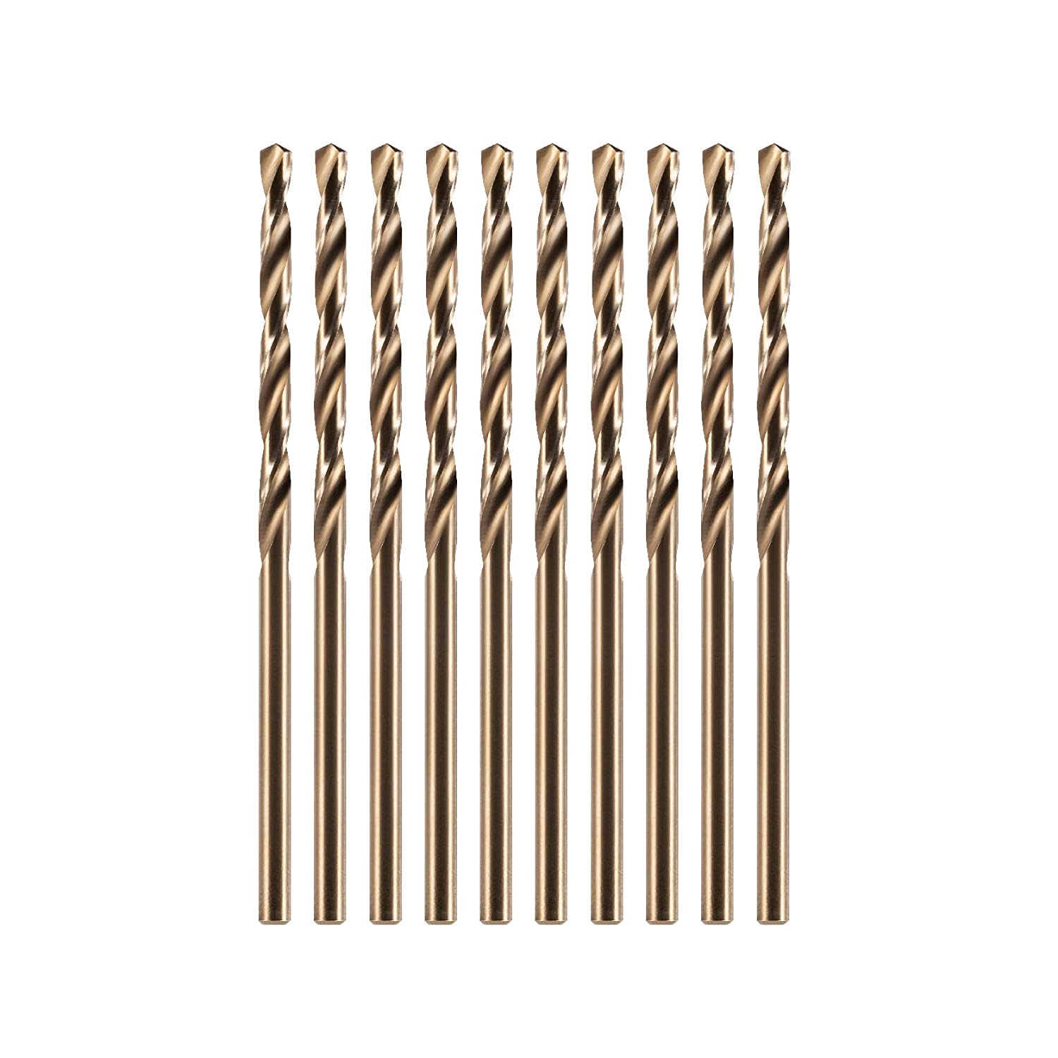 Cobalt Drill Bit Set, M35 High Speed Steel Metal Drill Bits Jobber Length for Hardened Metal