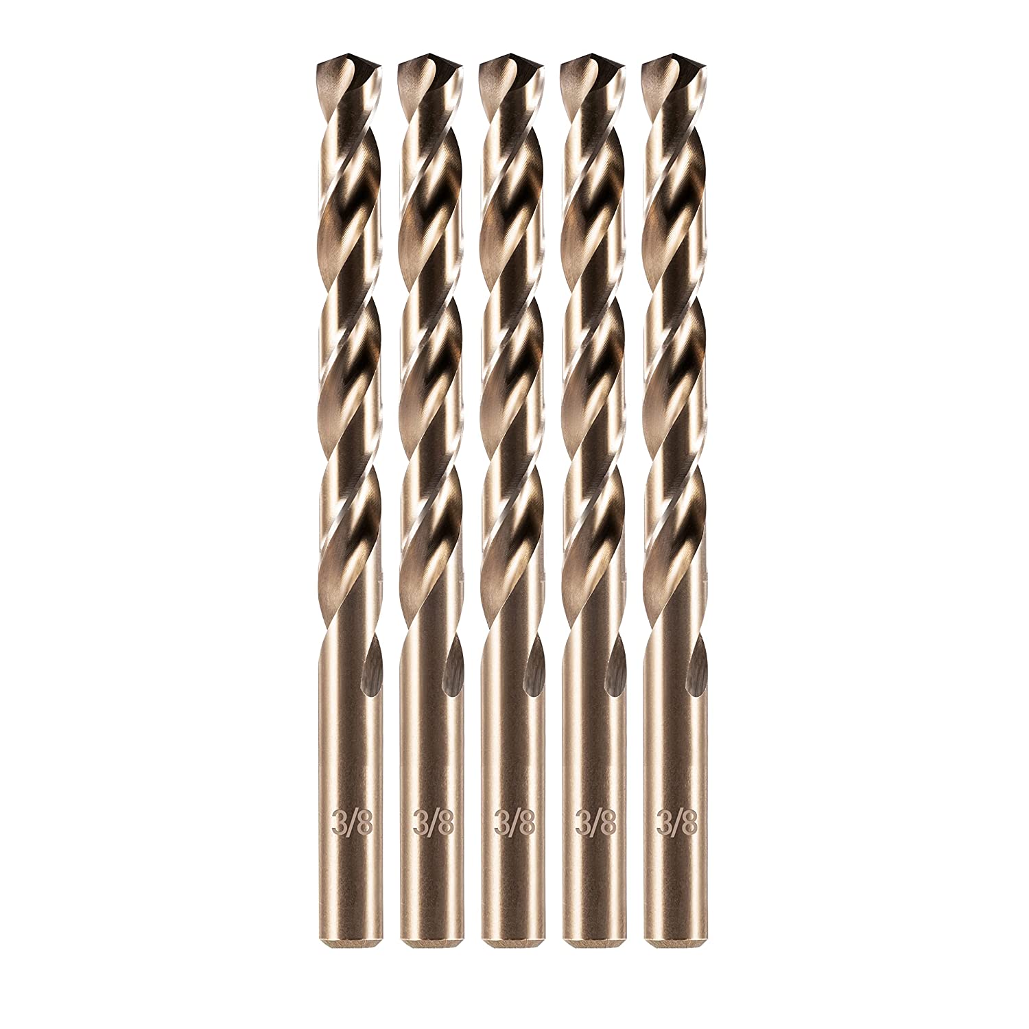 Cobalt Drill Bit Set, M35 High Speed Steel Metal Drill Bits Jobber Length for Hardened Metal