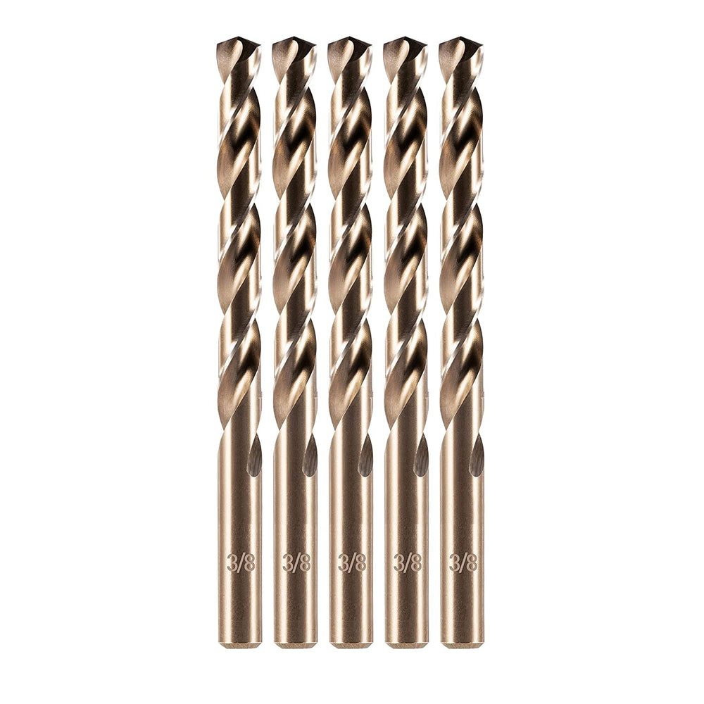 Cobalt Drill Bit Set, M35 High Speed Steel Metal Drill Bits Jobber Length for Hardened Metal