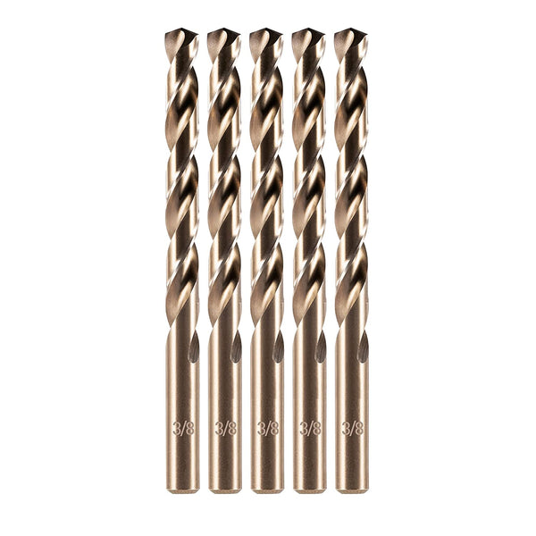 Cobalt Drill Bit Set, M35 High Speed Steel Metal Drill Bits Jobber Length for Hardened Metal