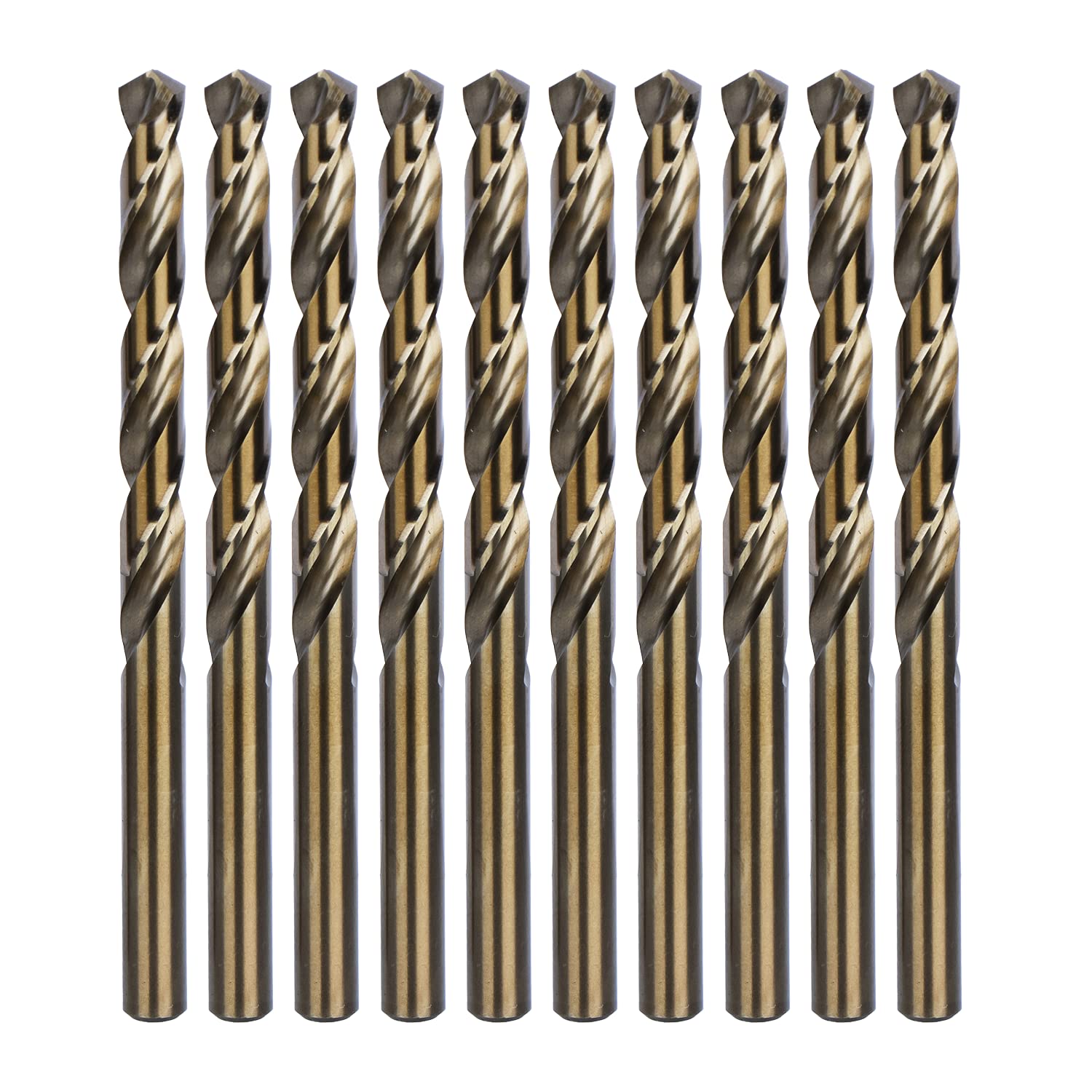 Cobalt Drill Bit Set, M35 High Speed Steel Metal Drill Bits Jobber Length for Hardened Metal