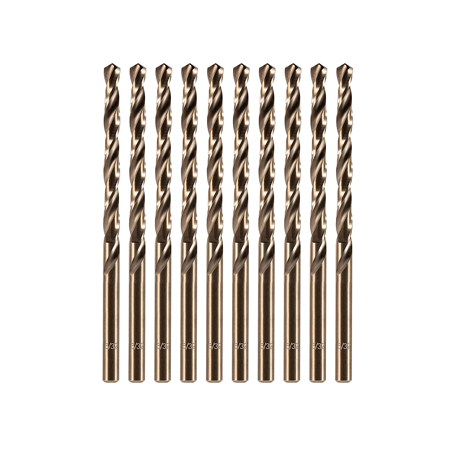 Cobalt Drill Bit Set, M35 High Speed Steel Metal Drill Bits Jobber Length for Hardened Metal