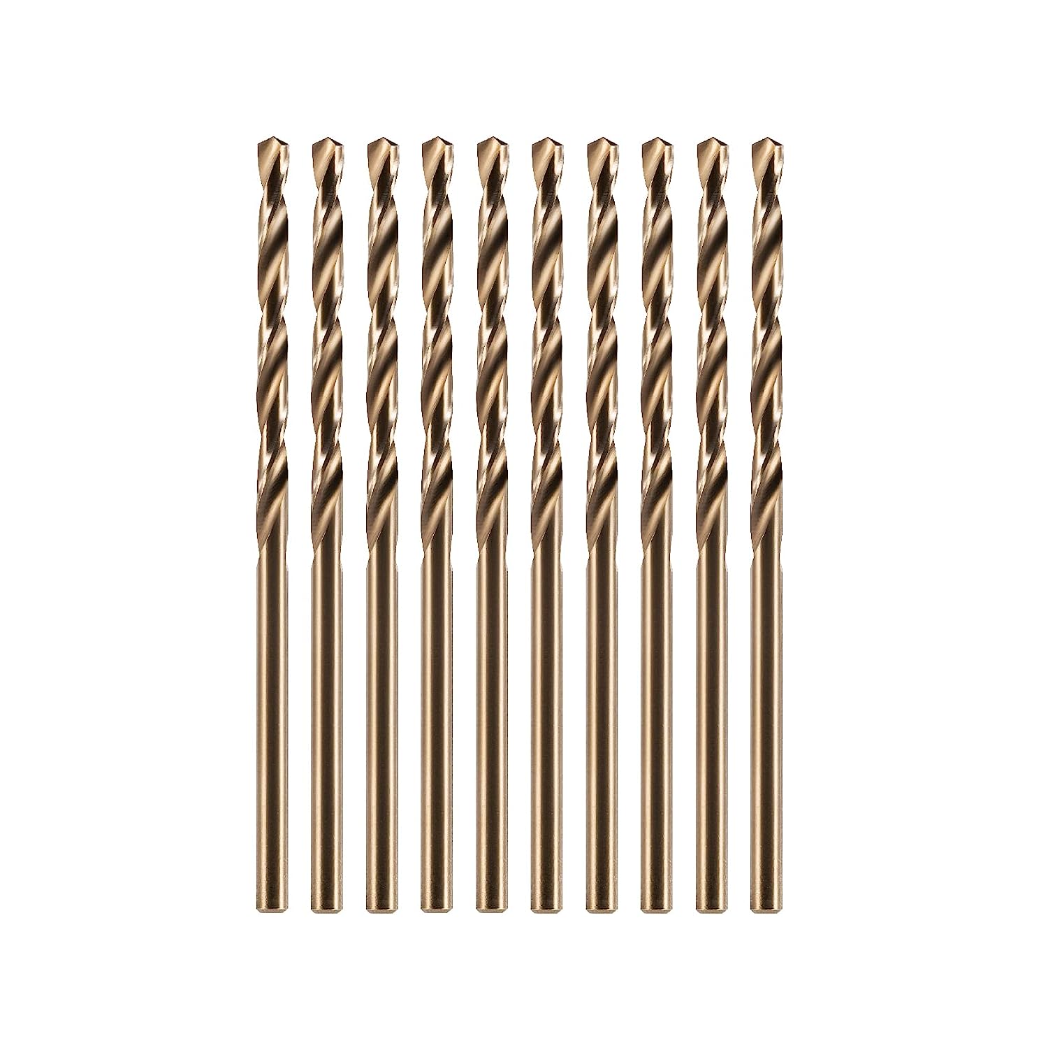 Cobalt Drill Bit Set, M35 High Speed Steel Metal Drill Bits Jobber Length for Hardened Metal
