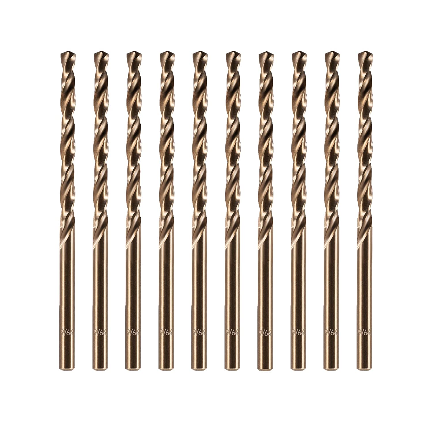 Cobalt Drill Bit Set, M35 High Speed Steel Metal Drill Bits Jobber Length for Hardened Metal