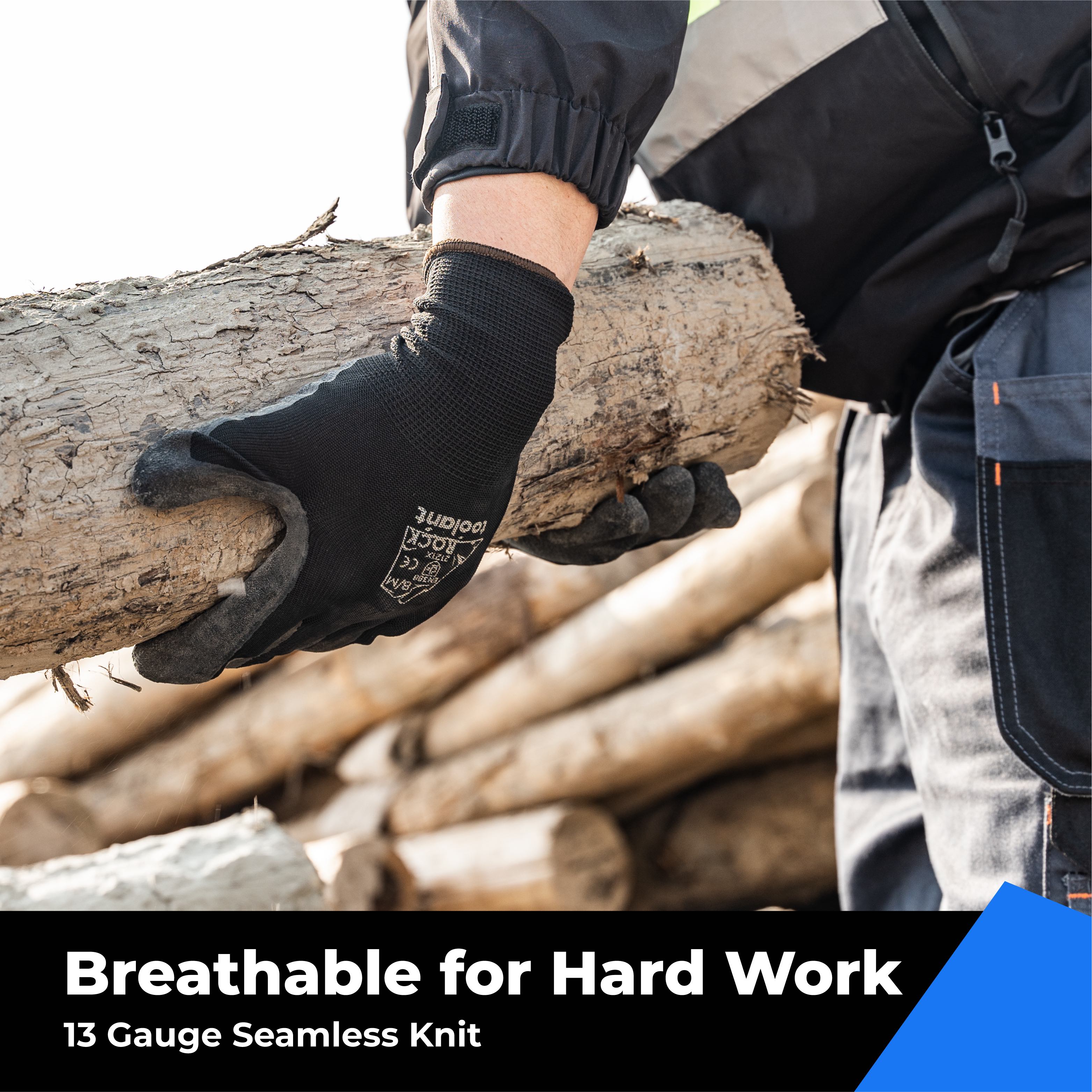 [Bulk Buy] Crinkle Latex Work Gloves, Value Pack Safety Gloves for Construction, Landscaping, and Warehouse Work