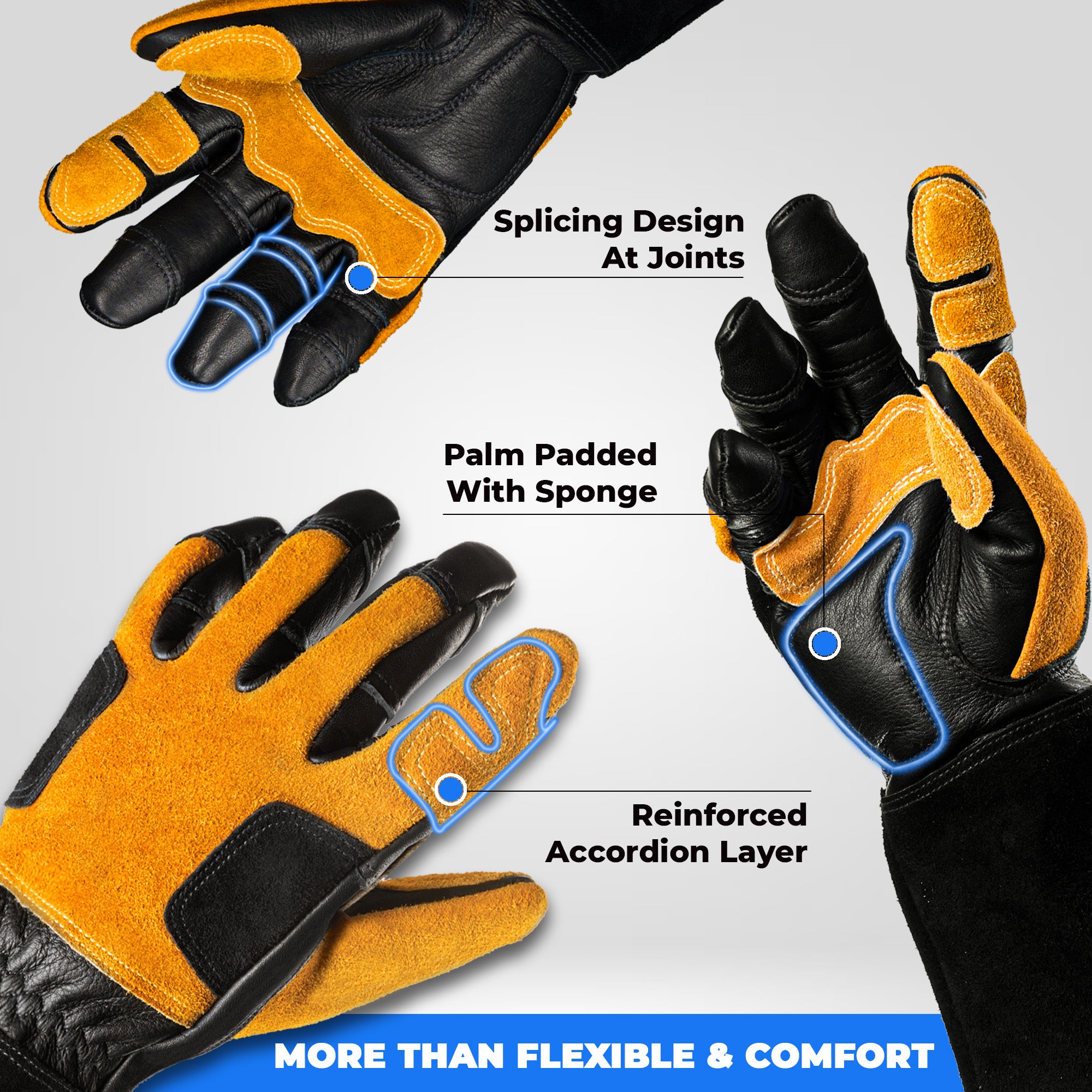 Leather Cowhide Mig/Stick Welding Gloves