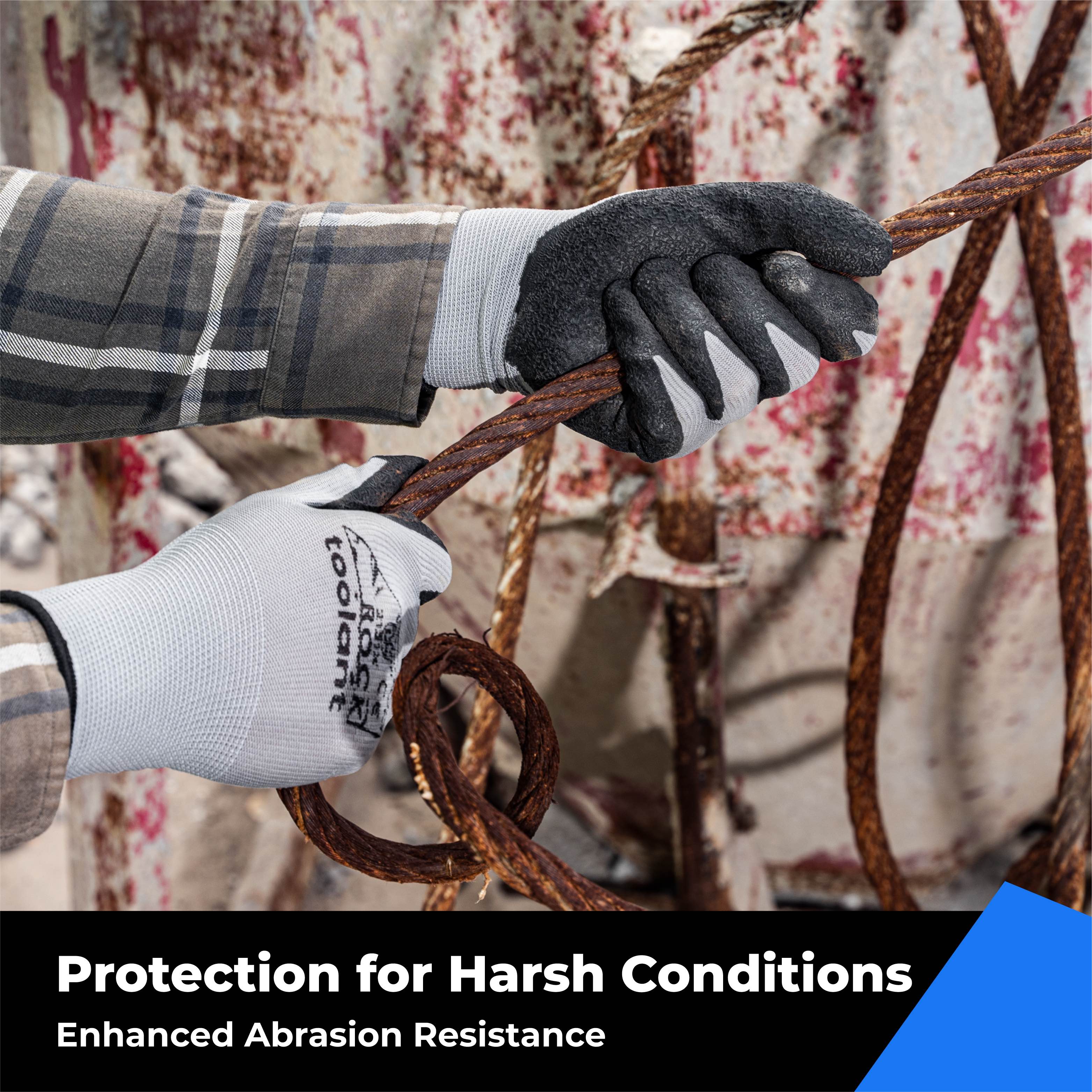 Crinkle Latex Work Gloves, 12-Packs