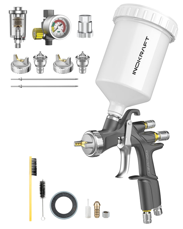 InoKraft D1-LVLP Spray Gun Premium Kit for Cars & House DIY Painting
