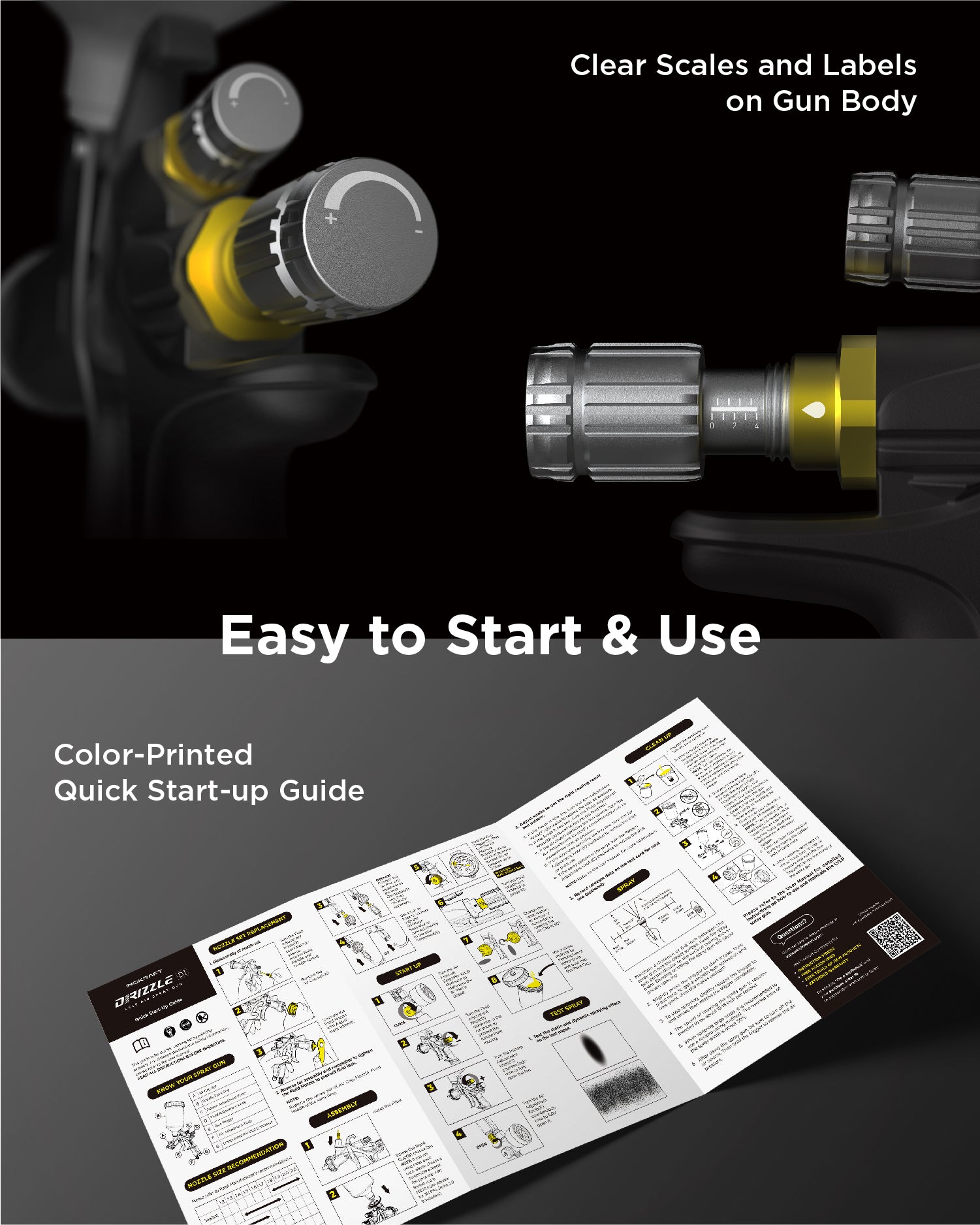 InoKraft D1-LVLP Spray Gun Basic & Premium Kit for Cars & House DIY Painting