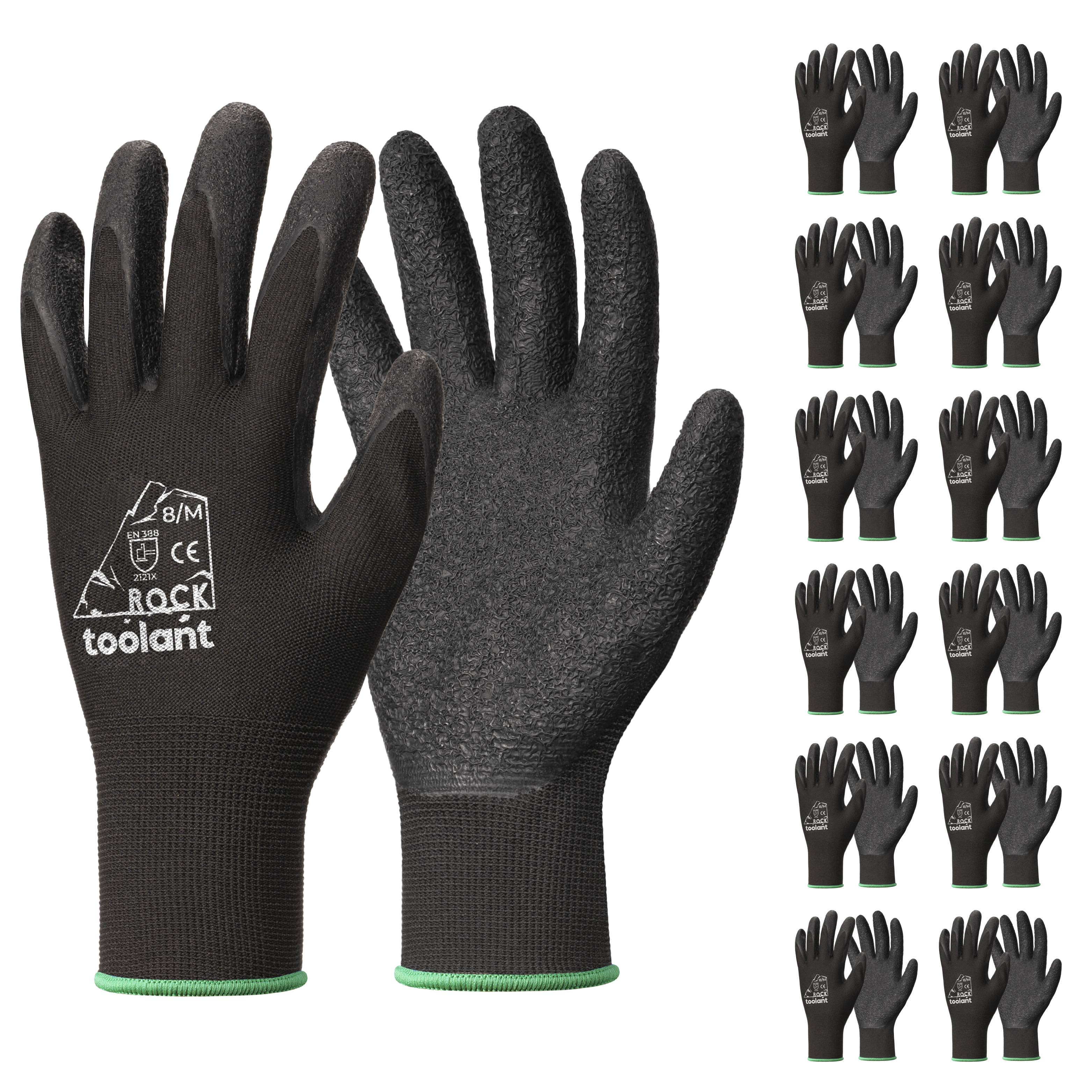 Crinkle Latex Work Gloves, 12-Packs