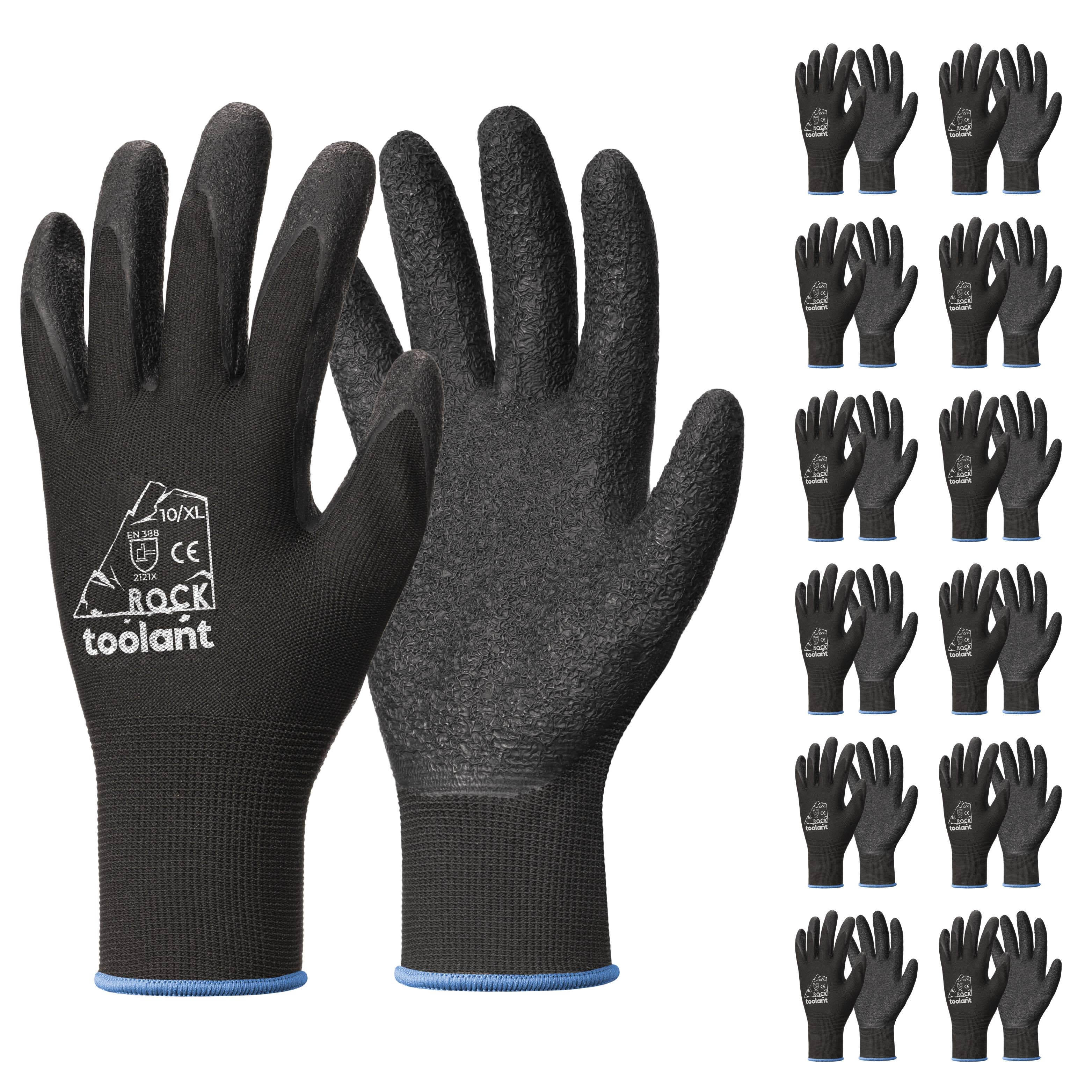 Crinkle Latex Work Gloves, 12-Packs
