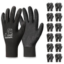 Crinkle Latex Work Gloves, 12 Pack Safety Gloves for Construction, Landscaping, and Warehouse Work