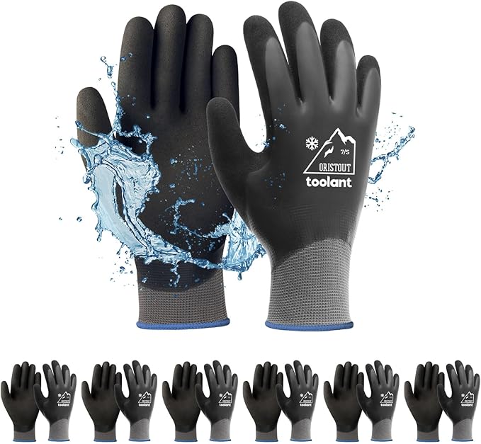 Latex Wrist-Coated Waterproof Winter Gloves