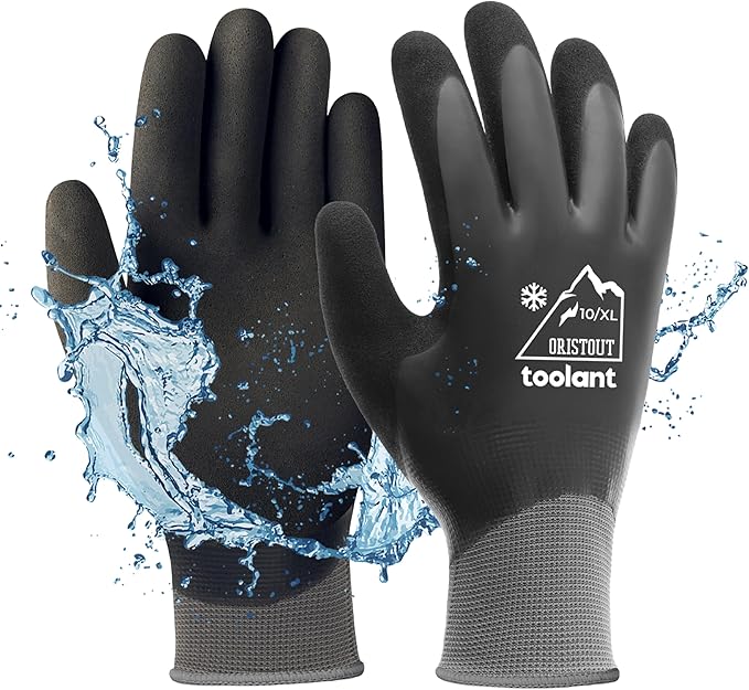 Latex Wrist-Coated Waterproof Winter Gloves