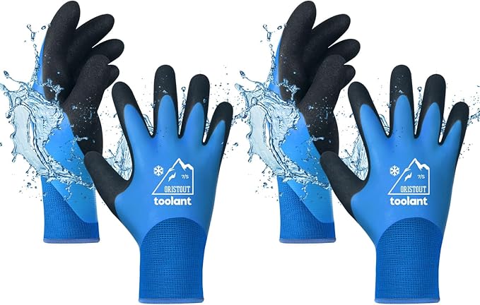Latex Wrist-Coated Waterproof Winter Gloves