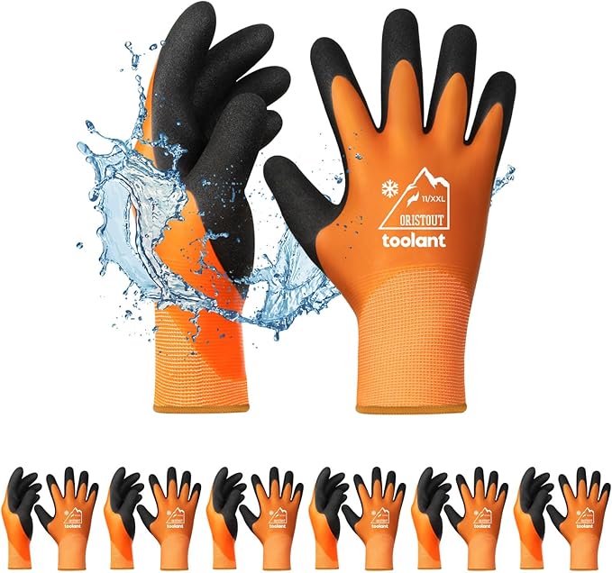 Latex Wrist-Coated Waterproof Winter Gloves