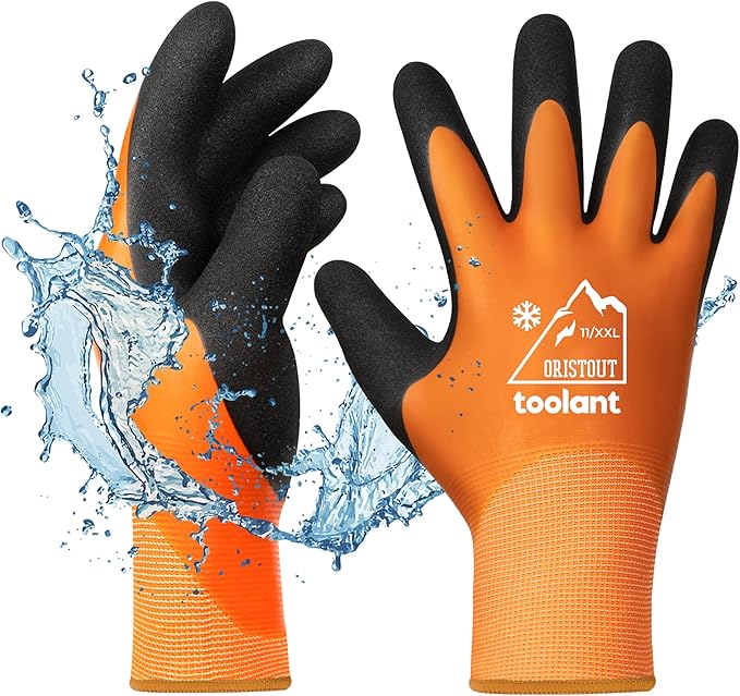 Latex Wrist-Coated Waterproof Winter Gloves