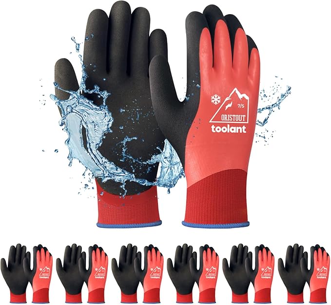 Latex Wrist-Coated Waterproof Winter Gloves