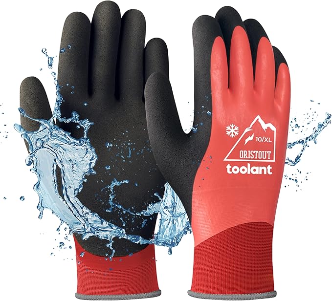Latex Wrist-Coated Waterproof Winter Gloves