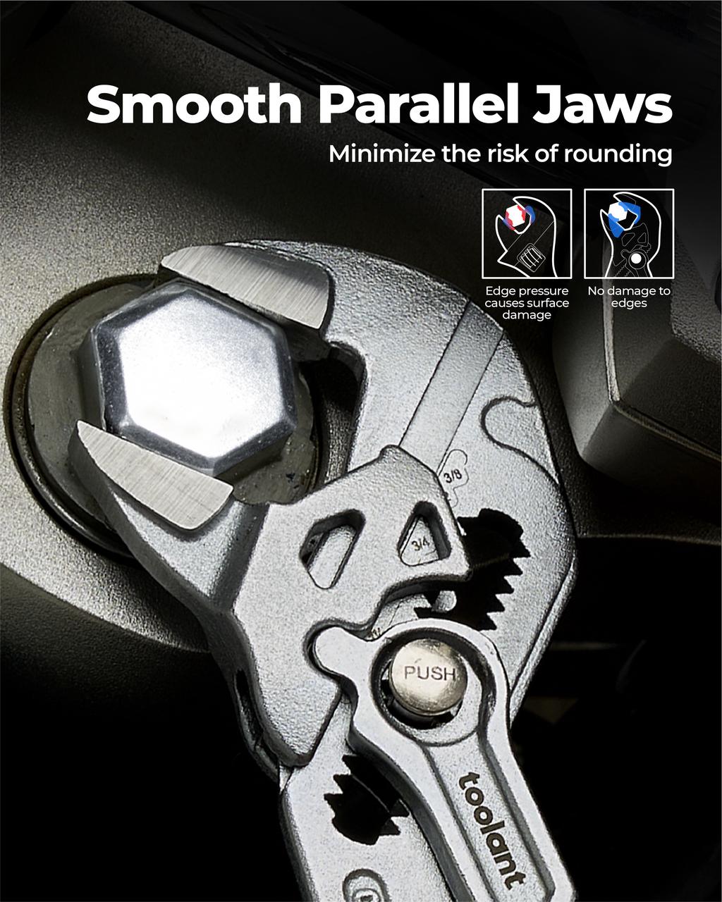 Chrome Pliers Wrench, 5"/7"/10"/12"