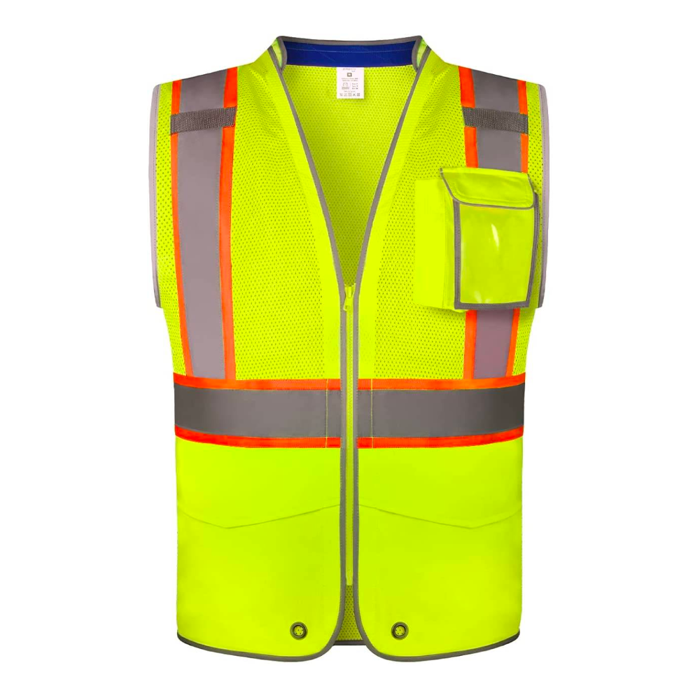 Mesh High Visibility Reflective Safety Vest with Pockets, Meets ANSI/ISEA Standards