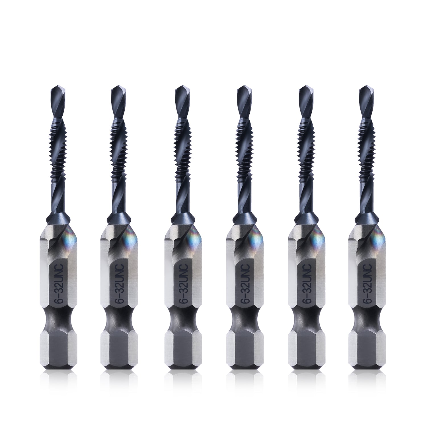 Combination Drill and Tap Bit Set, One-Step Drilling, Tapping, and Deburring/Countersinking for Stainless Steel, Aluminum,Copper, Plastic, Mild Steel