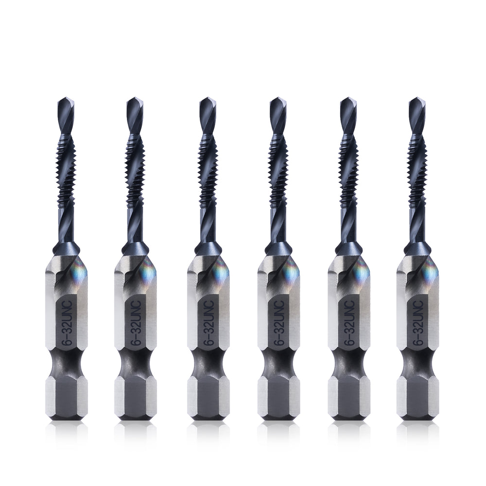 Combination Drill and Tap Bit Set, One-Step Drilling, Tapping, and Deburring/Countersinking for Stainless Steel, Aluminum,Copper, Plastic, Mild Steel
